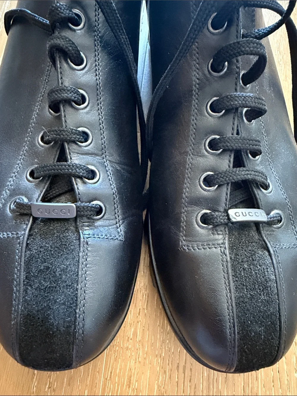 Gucci Black Leather & Suede Men’s Lace-Up Sneakers